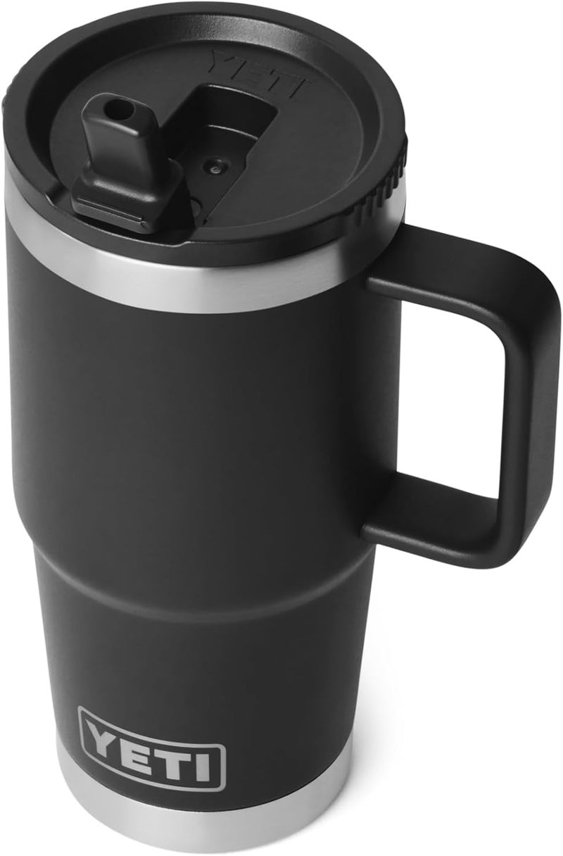 YETI كوب السفر رامبلر سعة 20 أونصة مع غطاء قشة قابل للطي - فولاذ مقاوم للصدأ، معزول بالفراغ، مقاوم للتسرب، مناسب لحامل الأكواب - Image 4